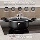 image 3 of Blaumann Cookware Frying Grill Pots Pan Saucepan Casserole Soft Touch Handle Lid | Black | Matt Black | 20x9cm Casserole with Glass Lid - 2.4L