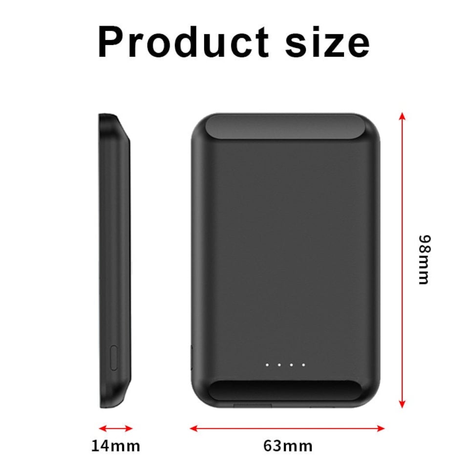 image 1 of Black 5000mAh Mag-Safe Mobile Phone Power Bank