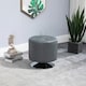 image 2 of HOMCOM 360° Swivel Foot Stool PU Footstool with Thick Padding, Grey