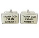 image 1 of Thank God I'm An Atheist Cufflinks - Onyx Art CK202