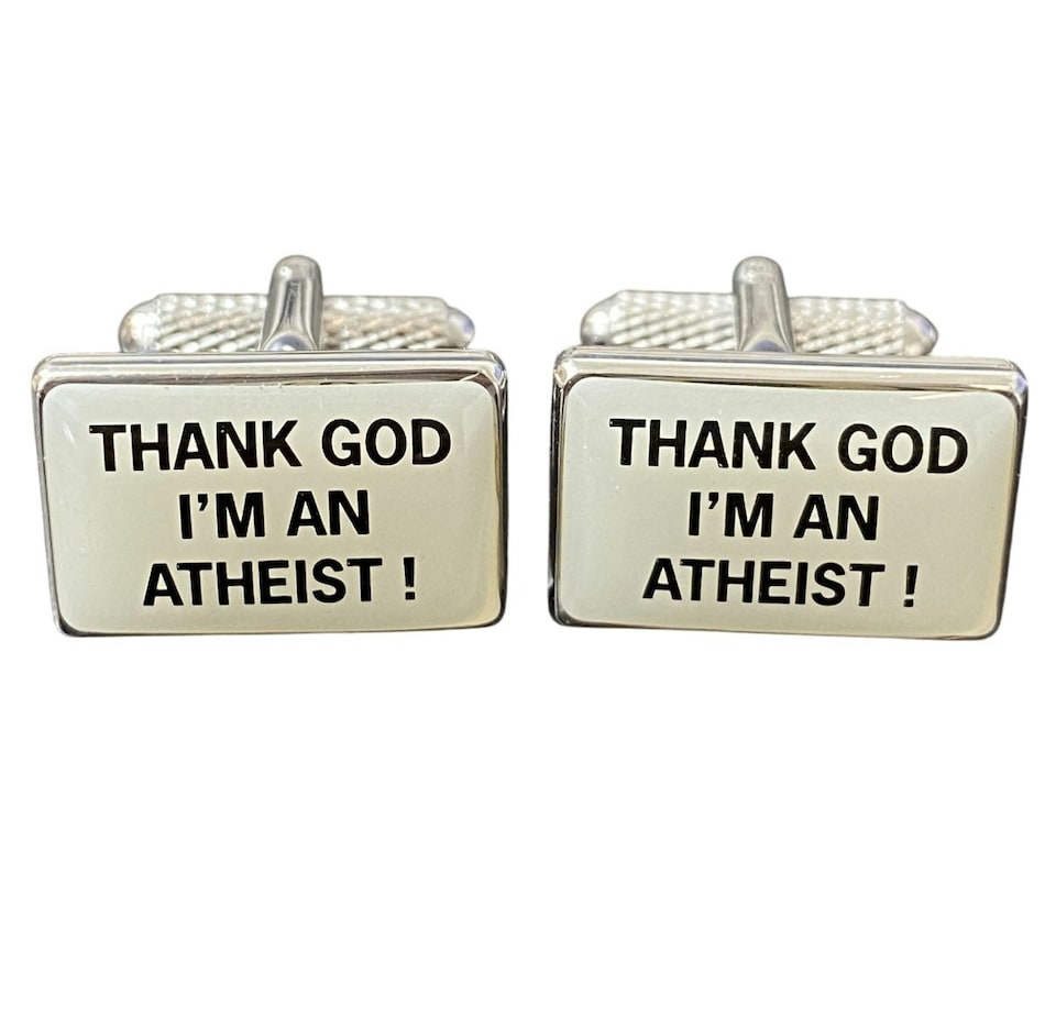 image 1 of Thank God I'm An Atheist Cufflinks - Onyx Art CK202