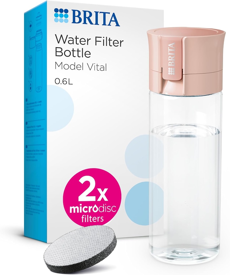 image 1 of BRITA Water Filter Bottle Apricot (600ml) incl. 2x MicroDisc Filters