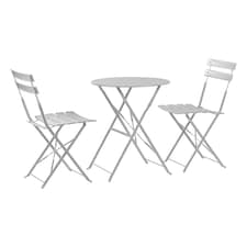 Harbour Housewares 2 Seater Sussex Bistro Set - Round - White | White | White