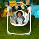 image 2 of Bright Starts Whimsical Wild Portable Compact Automatic Baby Swing with Music Newborn+