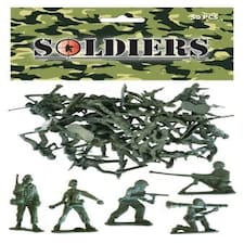 Bag of 50 Traditional Green Plastic Toy Soldiers for Army Military War Games