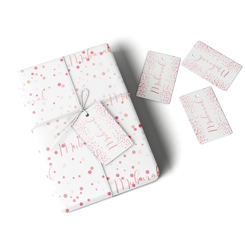 Mubarak Confetti Gift Wrap & Tag