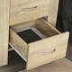 image 7 of HOMCOM 2 Drawer Boxy Bedside Table w/ Handles Elevated Base Oak Brown