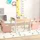 image 10 of COSTWAY Wooden Kids Table and Chair Set with Storage Pink