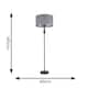 image 3 of ValueLights Marissa Grey and Metallic Chrome Shade with Black Stacked Ball Floor Lamp