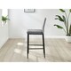 image 3 of Furniturebox 2x Milan Bar Stools Grey Velvet Black Legs