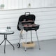 image 2 of Outsunny BBQ Charcoal Smoker Grill Trolley with 2 Wheels and Grilling Utensils