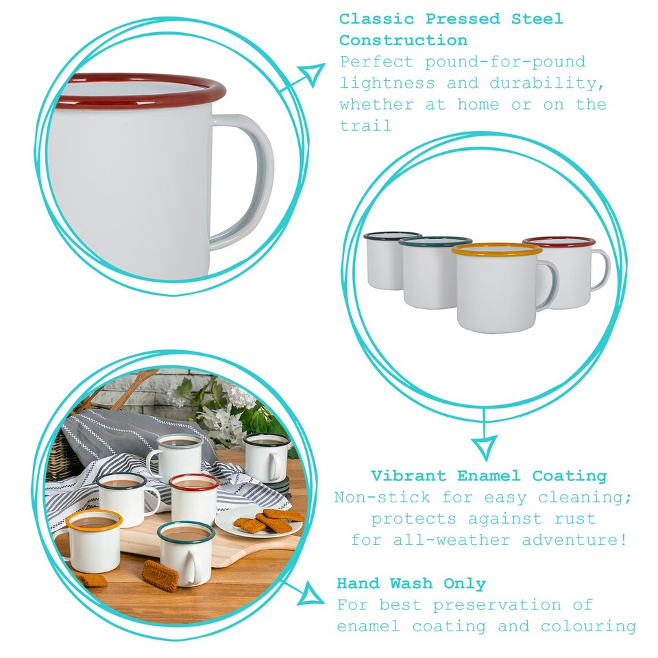 image 1 of Argon Tableware White Enamel Espresso Cups - 130ml - 4 Colours | Multi | 4 Colours