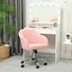 image 8 of HOMCOM Fluffy Vanity Chair for Desk, with Height Adjustable, Wheels, Pink | Pink | One Size