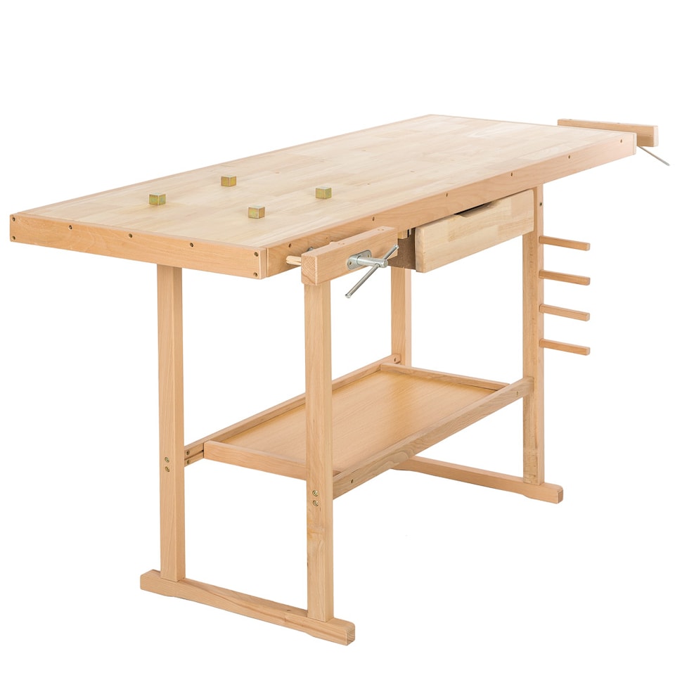 image 1 of Woodworking Bench - with 2 vices, spacious drawer, shelf