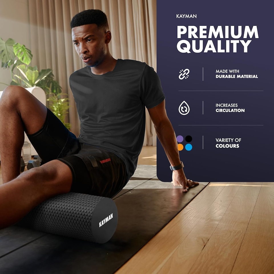 image 1 of Kayman Foam Roller 44 Centimetre for Back Legs and Post Workout Recovery