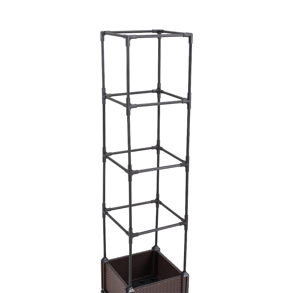image 1 of Living and Home Rolling Raised Garden Bed with Trellis – Plant Caddy & Flower Stand
