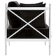 image 3 of Luxurious Chair With Silver Lattice Arms, Black Velvet Upholstered Arm Chair For Bedroom, Stylish Chair Silver