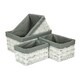 image 3 of Medium White Grey Lined Scandi Storage Basket With Grey Lining | Grey | Grey