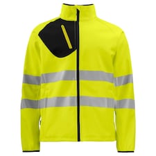Projob Mens Hi-Vis Soft Shell Jacket - Yellow/Black - M