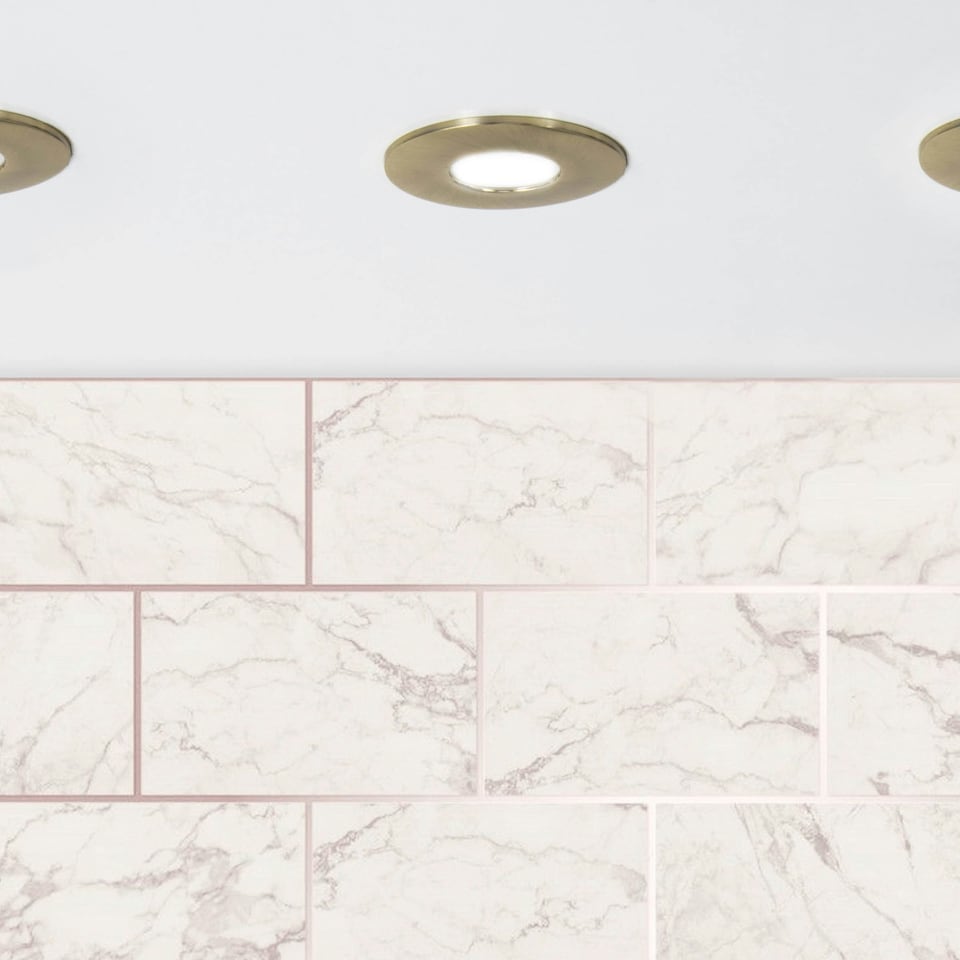 image 1 of BHS Nate LED Fixed Fire Rated IP65 Recessed Spotlight | Gold | Satin Brass | 1