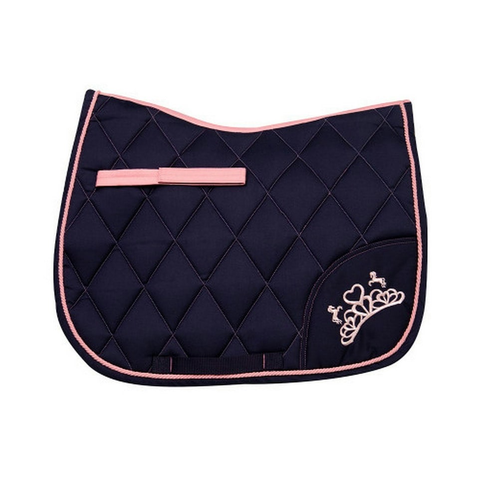 image 1 of Little Rider The Princess And The Pony Horse Saddlepad - Navy/Peach - Pony/Cob