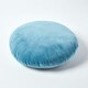 image 3 of Homescapes Blue Velvet Cushion - 40 cm Round Blue