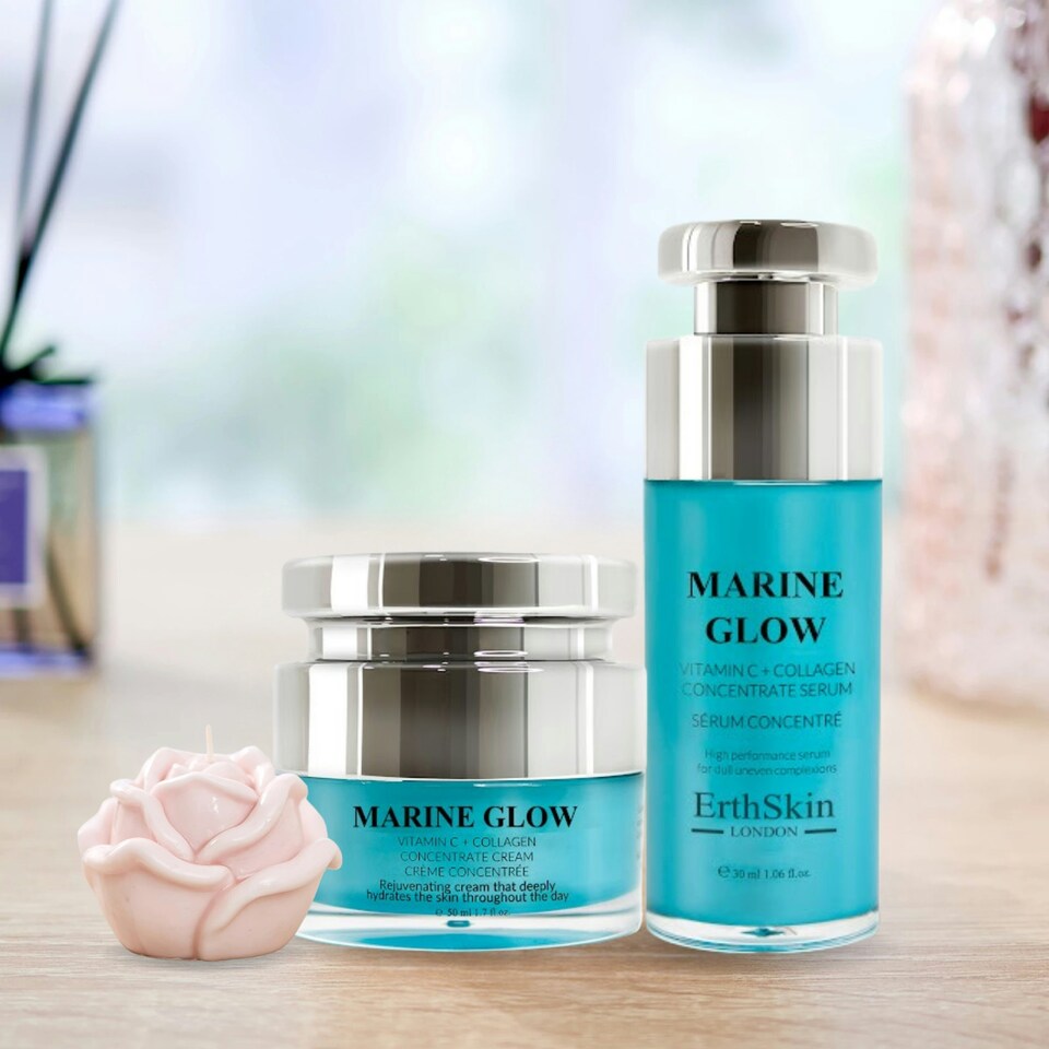 image 1 of Marine Glow Anti-Aging Concentrate Cream And Serum Set