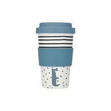 KitchenCraft 410ml Bamboo A to Z Letter "E" Reuseable Mug Multi