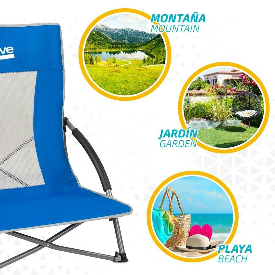 image 1 of Beach Chair Aktive Blue 50 x 67 x 51 cm (4 Units) N/A
