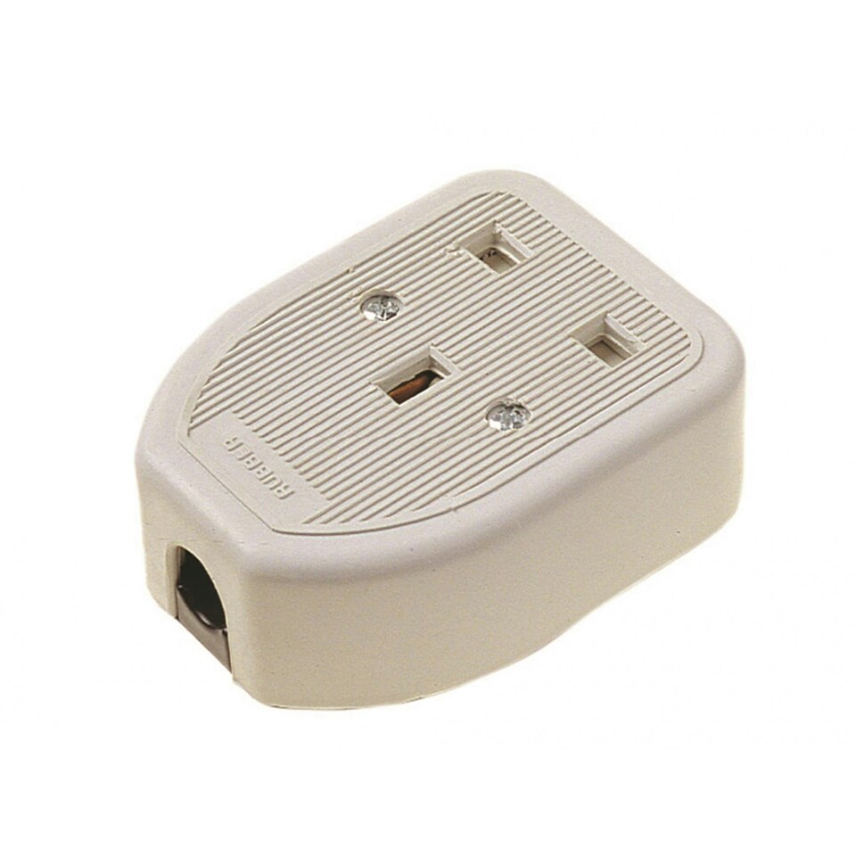 Dencon Rubber Trailing Socket - Multi Colour - 1-Gang White