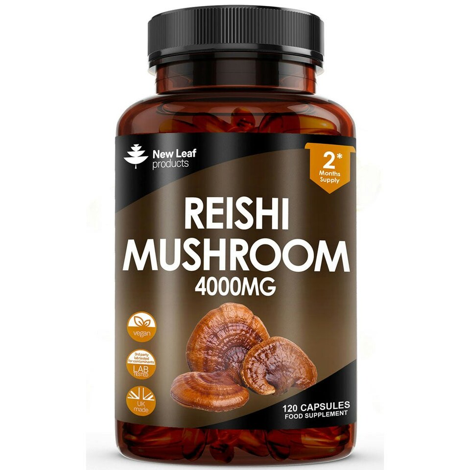 image 1 of Reishi Mushroom Capsules - Stress & Fatigue Support - Vegan 120 Capsules