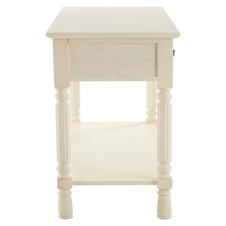 image 1 of Interiors by Premier Pearl White Console Table for Hallway, Pine Wood  Wood Table for Home Décor with 3 drawers White