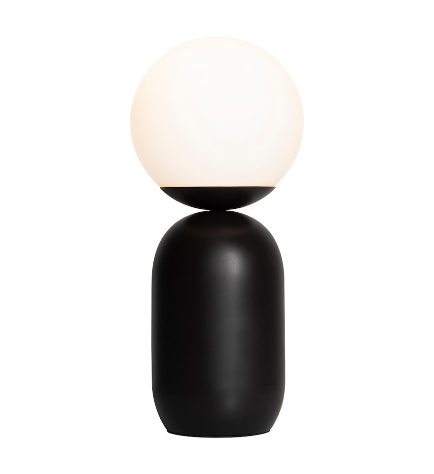 image 1 of Nordlux Notti Indoor Table Lamp Black Metal E14 Hand Blown Glass - Mains Powered, IP20 | Black | Mocha