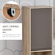 image 7 of HOMCOM Narrow Bathroom Storage Cabinet with Open Compartment, Oak