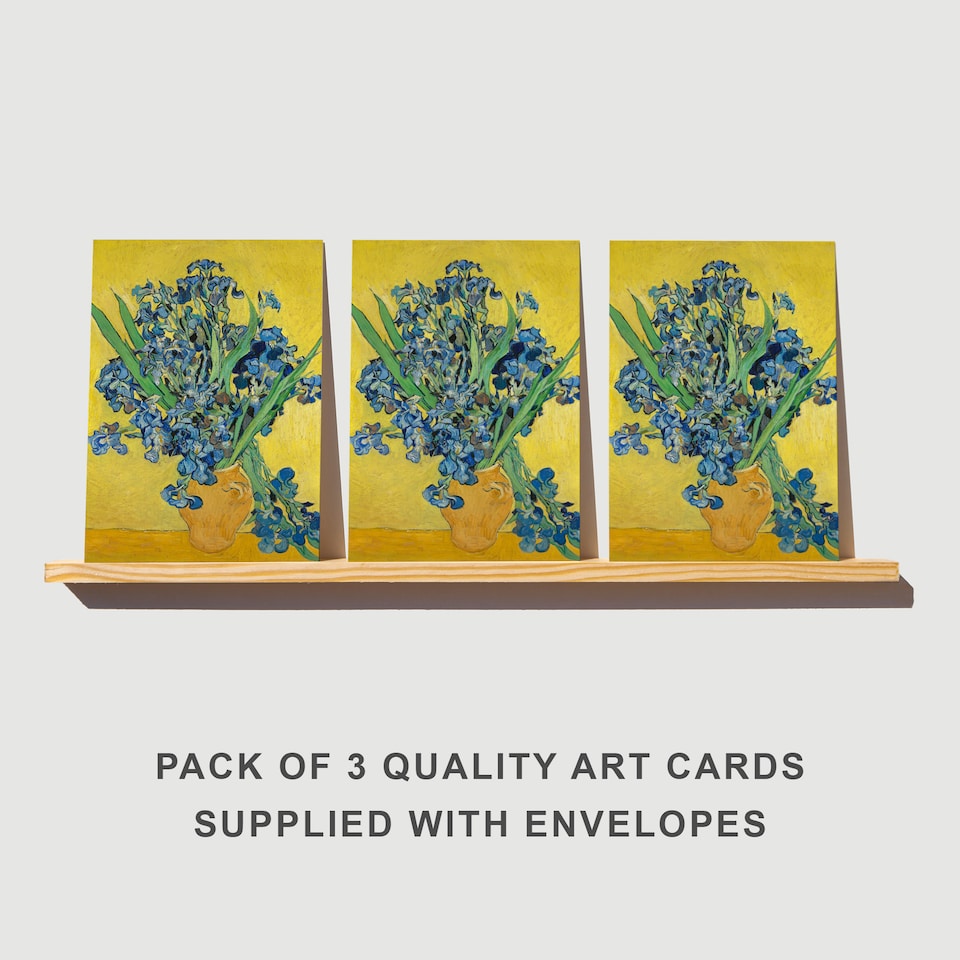 image 1 of Van Gogh Irises Greeting Card Impressionist Floral Any Occasion Set of 3 Blank