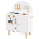 image 1 of COSTWAY Pretend Play Kitchen Wooden Kitchen Playset with Stoves White