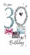image 1 of Glitter & Floral 30th Birthday Card Hand Made Second Nature Card