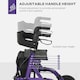 image 5 of HOMCOM Rollator Walker with Seat, Backrest, Bag, All-terrain Wheels