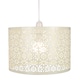 image 2 of Moroccan Designed Cream Metal Pendant Light Shade with Floral Decoration | Cream