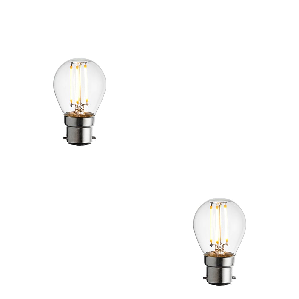 2 Pack of Dimmable B22 Golf LED Light Bulbs - Warm White 2700K with 470 Lumens Brightness