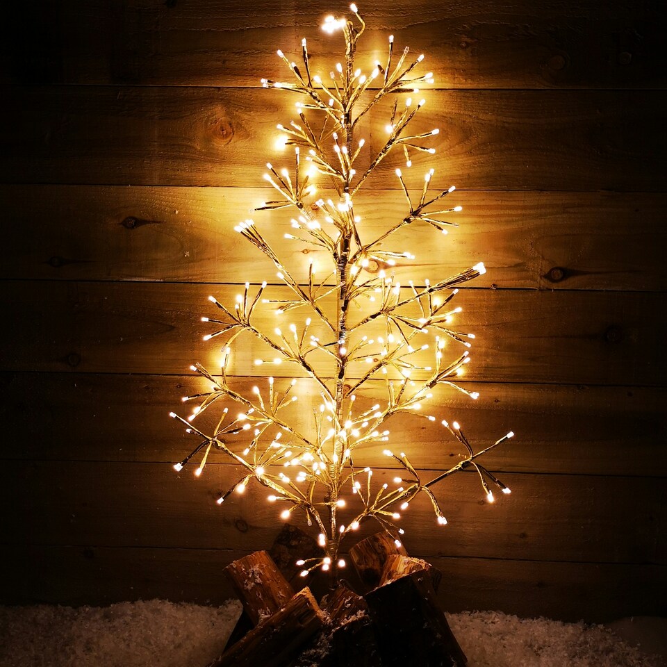 image 1 of 3ft Warm White Christmas Tree Starburst 296 LED Garden Lights Outdoor Decoration