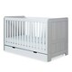 image 2 of Pembrey Cot Bed & Under Drawer - Convertible, Adjustable Mattress Base, Birth to 4 Years (Ash Grey & White)