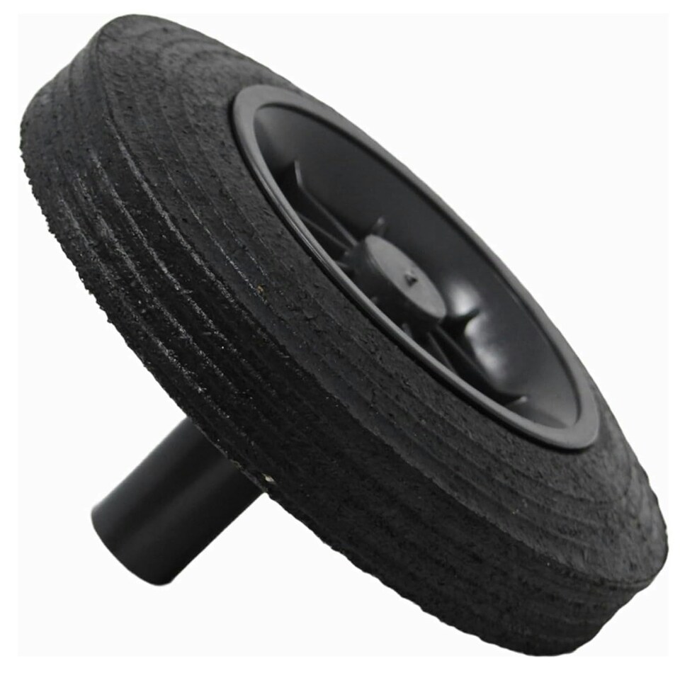 image 1 of 2 Rubber Wheels & Axle Replacement Kit For Standard Household Wheelie Bins Black