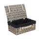 image 1 of 46cm Antique Wash Wicker Picnic Basket with Lining Black | Black | One Size