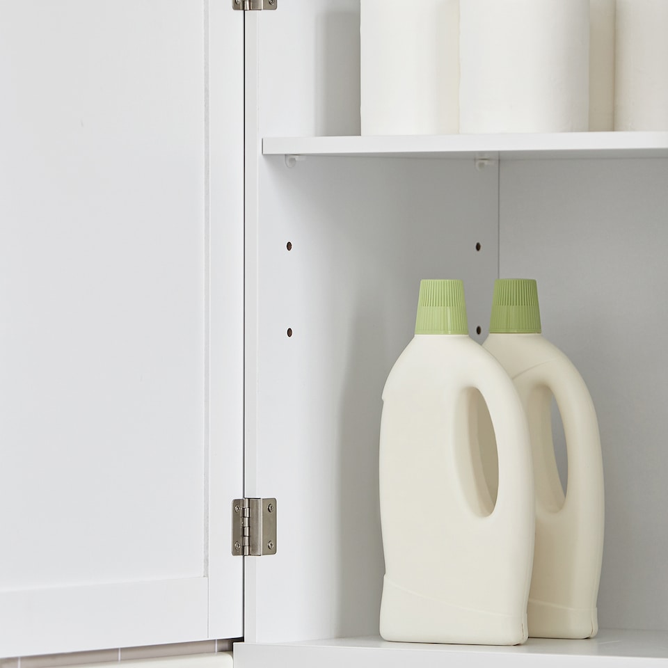 image 1 of SoBuy BZR17-W,Tall Narrow Cupboard Freestanding Storage Cabinet with 1 Drawer | White | White | 1
