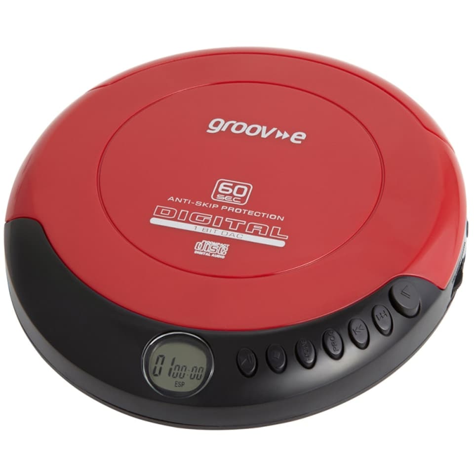 image 1 of Groov-e GVPS110/RD Retro Series Personal CD Player - Red