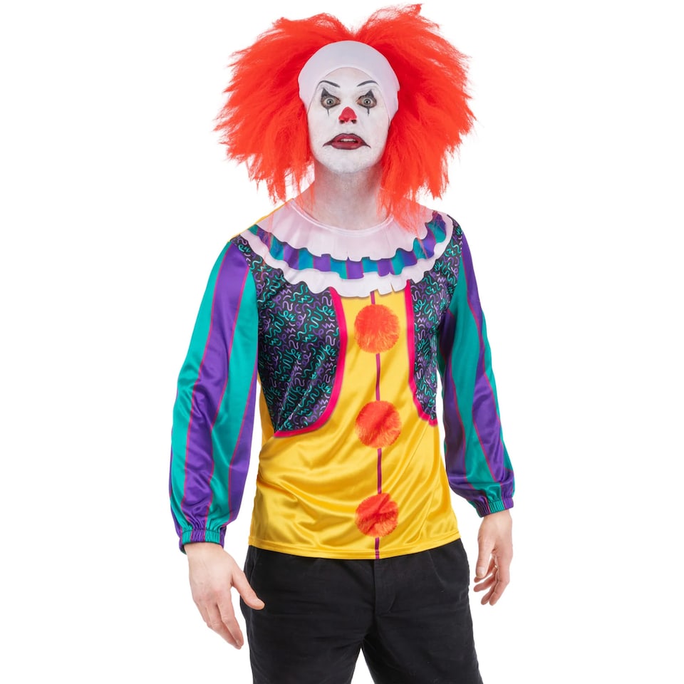 image 1 of IT Classic Unisex Adult Pennywise Costume Top | Multi | Multicoloured | M | 1