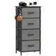 image 1 of HOMCOM Fabric Chest of Drawers, 4 Drawer Dresser for Bedroom, Charcoal Grey Grey | Black