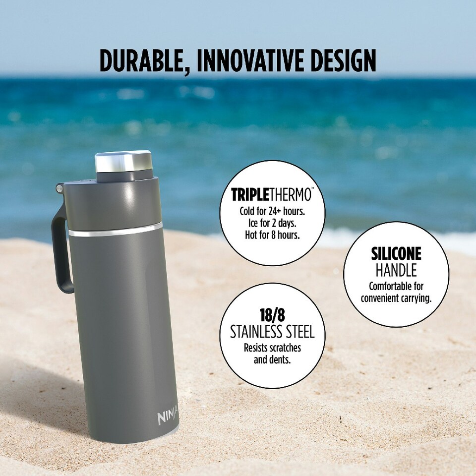 image 1 of Ninja DW2401EUUKGY Thirsti 700ml Travel Bottle Grey Grey