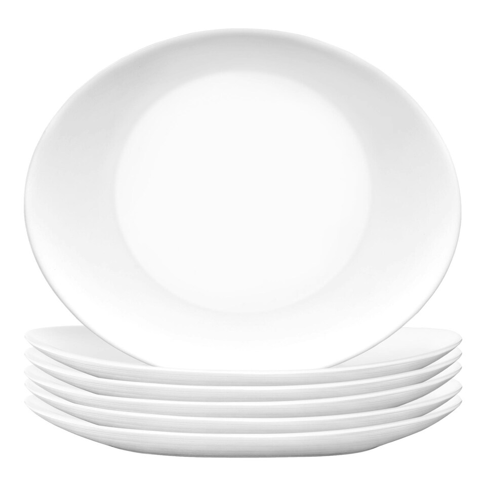 image 1 of Bormioli Rocco Prometeo Oval Glass Steak Plates - 32cm - White - Pack of 6 White
